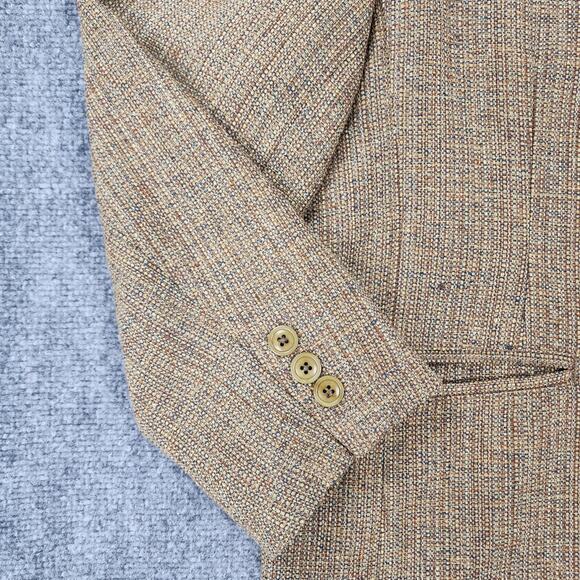 Territory Ahead Blazer Mens 44S Tan Brown Textured Silk Tweed Sport Coat Jacket - Picture 10 of 16